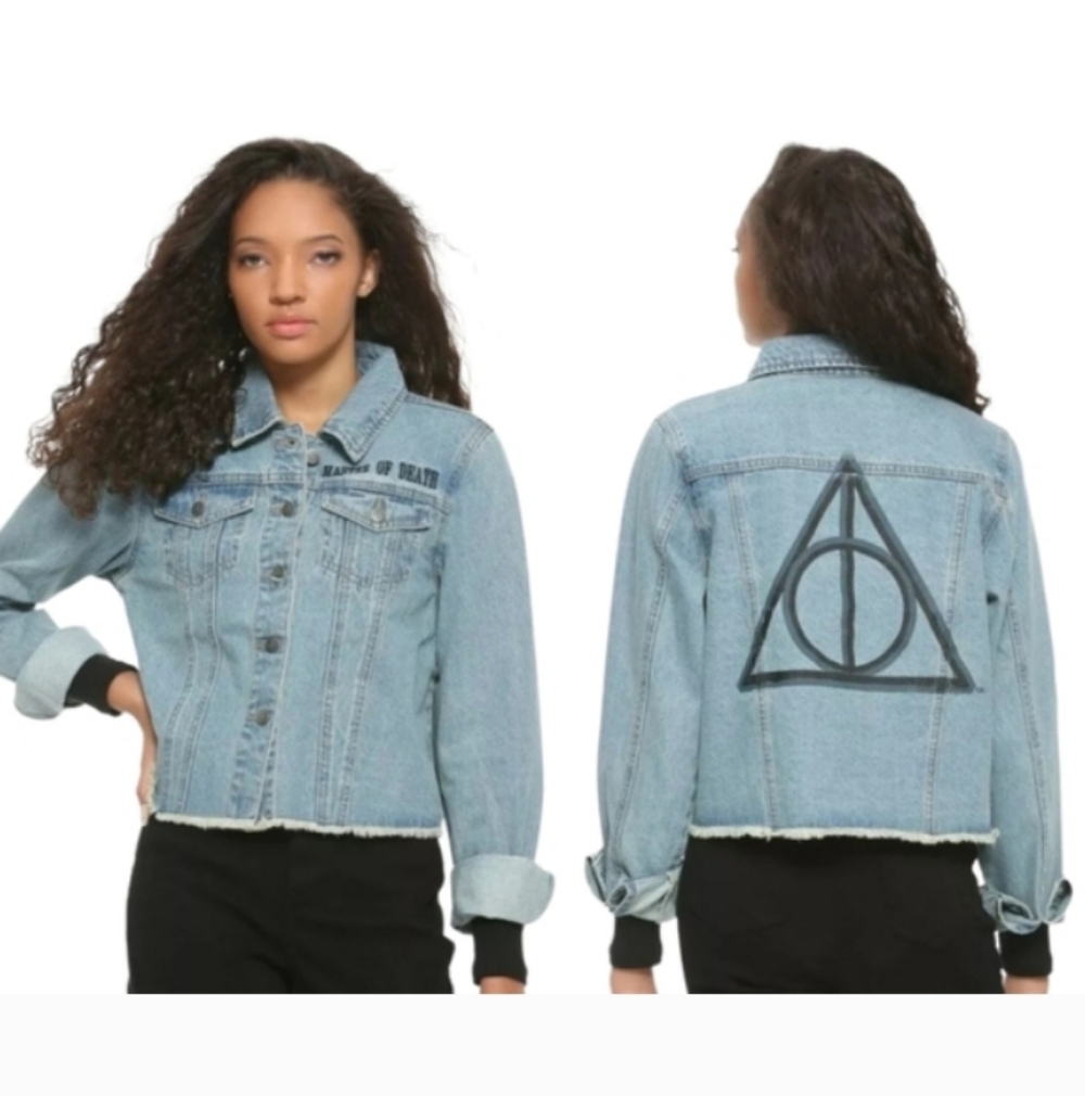 Warner Bros. Harry Potter Master Of Death Blue Denim Jacket Sz.Small